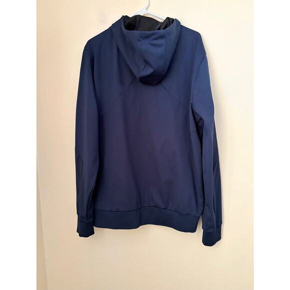 Mondetta Outdoor Project Men's Jacket Size L Navy Softshell Hooded Windbreaker - Picture 2 of 6